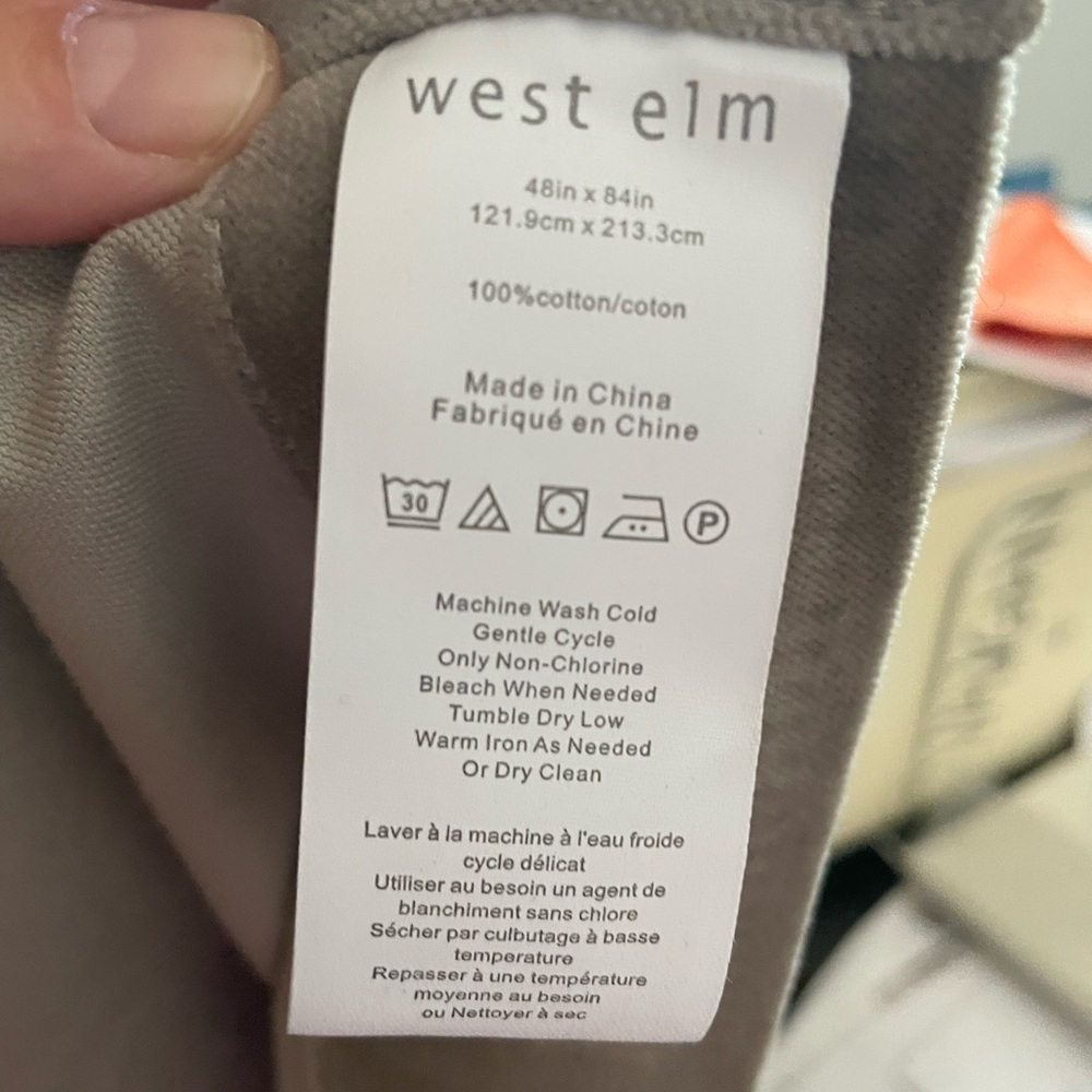 West Elm Drapes / Curtains Cotton Velvet